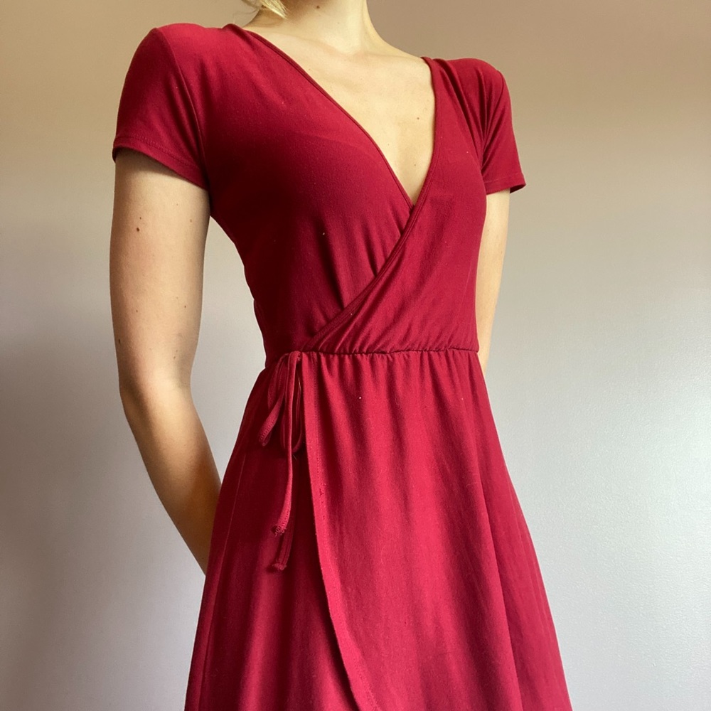 red wrap dress v neck mini sundress macys